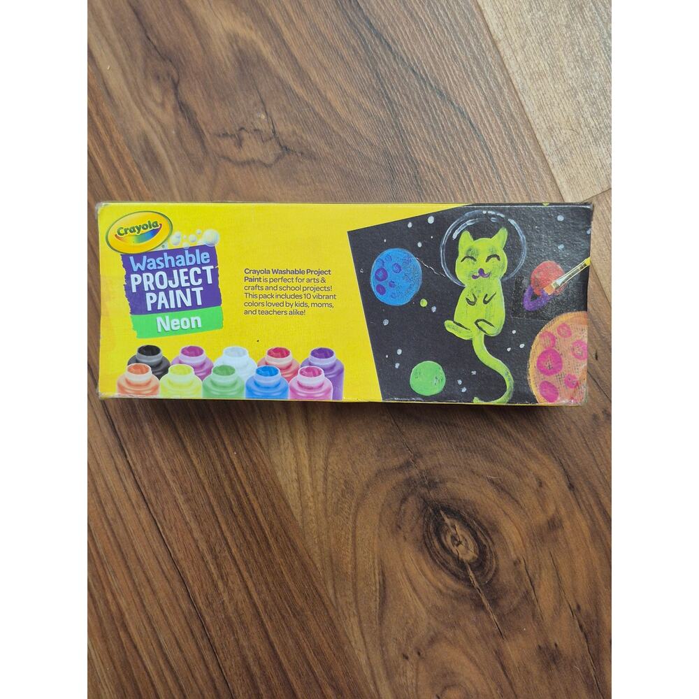 Crayola Washable project paint neon 10 colors 2 Fl Oz Bottles Skin Washable s33 - Picture 5 of 7